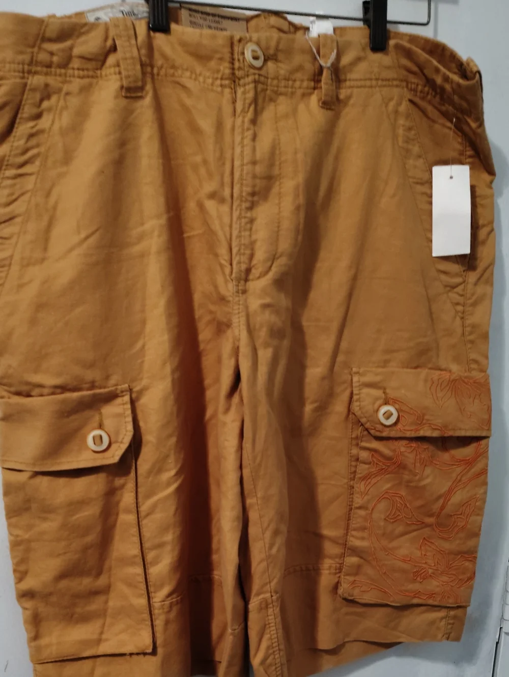 Timberland Mustard Yellow Cargo Shorts with Patch Label